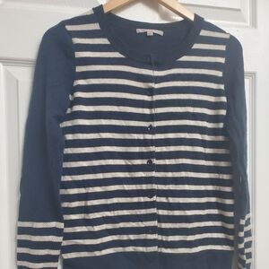 Navy/White Sequin Striped GAP Cardigan - Size S